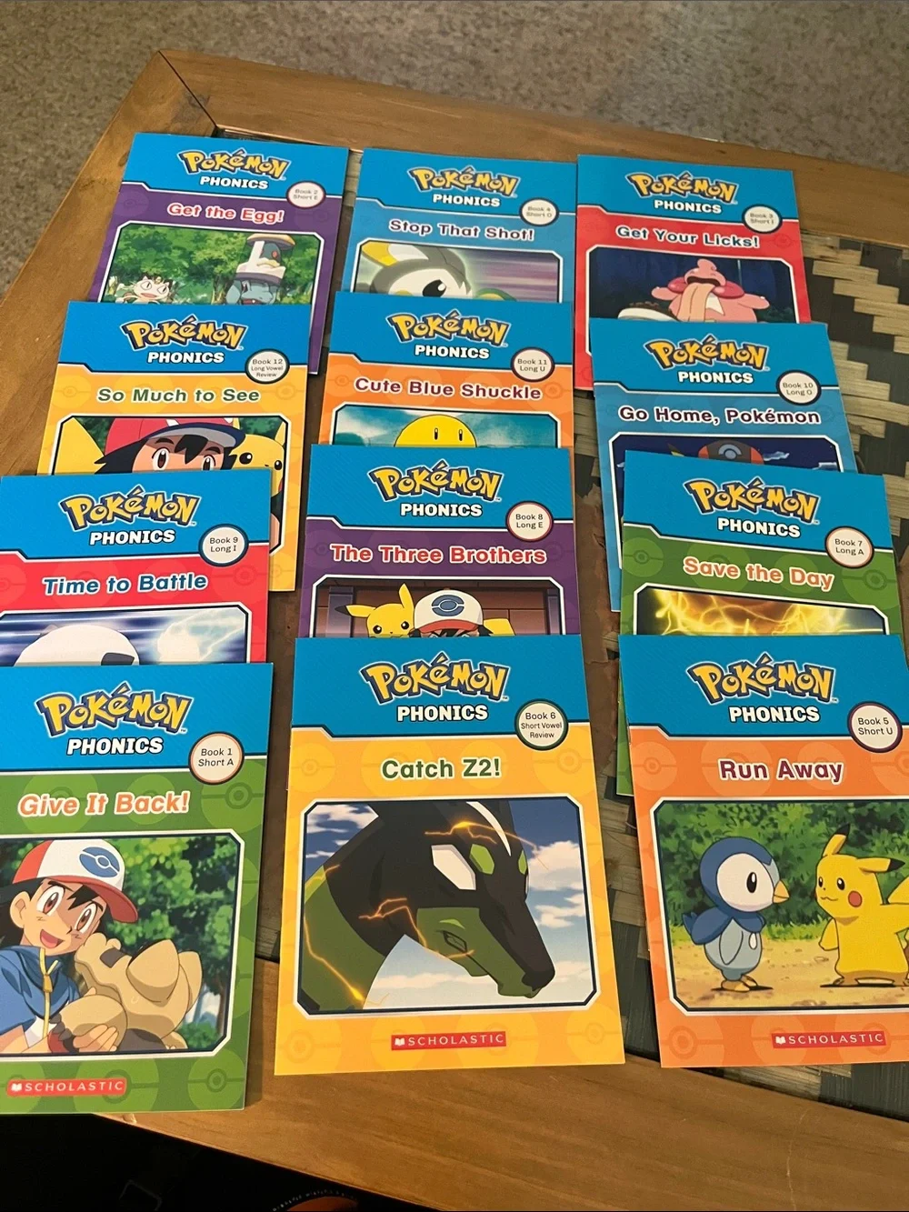 Scholastic Pokémon Phonics Boxed Set - Green & Blue Cover Learn to Read W/vowels